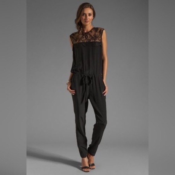 Mason Black Silk Jumpsuit - Picture 1 of 4